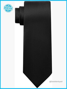 Classic Black Necktie Formal Elegant Microfiber Handmade Business Wedding